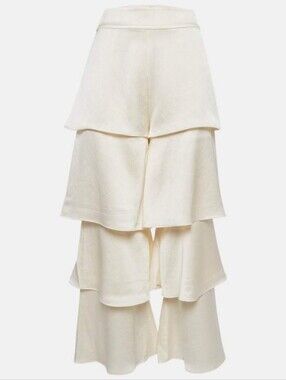 Alexis Cream Tiered Ruffle Wide-Leg Pants
